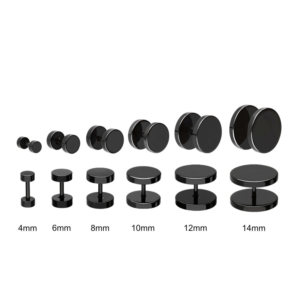 FAKE PLUG OHRSTECKER in SCHWARZ Chirurgenstahl Fake Tunnel kaufen