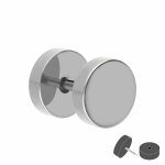 Piercing Fake Plug - Titan - Silber [3.] - 1.2 x 8 mm