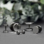 Piercing Fake Plug - Titan - Silber [3.] - 1.2 x 8 mm