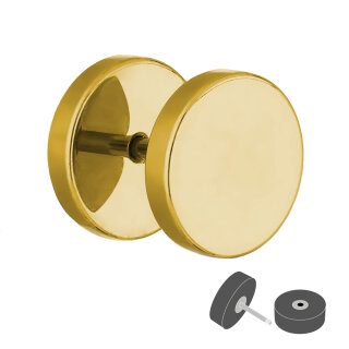 Piercing Fake Plug - Gold [2.] - 1.2 x 8 mm