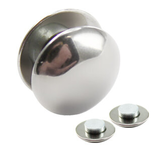 Magnet Fake Plug - Stahl - Silber - Halbrund [1.] - 6 mm
