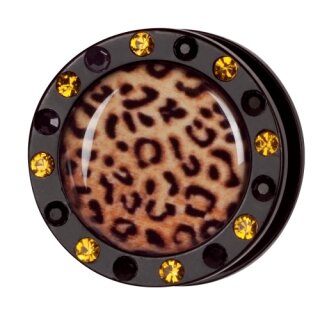 Kristall Bild Plug - Gewinde - Leopard