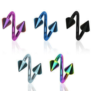 Spirale Piercing - Kegel - Farbig [5.] - Regenbogen
