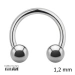 Piercing Hufeisen - Titan - Silber - 1.2mm [01.] - 1.2 x 6 mm (Kugeln: 3mm)
