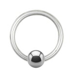 Piercing Klemmring - Titan - Silber - 1.2mm [04.] - 1.2 x 12 mm (Kugel: 4mm)
