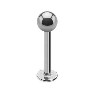Piercing Labret - Titan - Silber - 1.2mm [01.] - 1.2 x 5 mm (Kugel: 3mm)