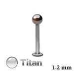 Piercing Labret - Titan - Silber - 1.2mm [02.] - 1.2 x 6 mm (Kugel: 3mm)