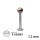 Piercing Labret - Titan - Silber - 1.2mm [02.] - 1.2 x 6 mm (Kugel: 3mm)