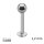Piercing Labret - Titan - Silber - 1.2mm [05.] - 1.2 x 12 mm (Kugel: 3mm)