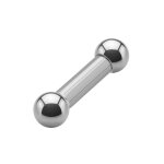 Piercing Stab - Stahl - Silber - 2.0mm bis 6.0mm [02.] - 2.0 x 10 mm (Kugeln: 5mm)