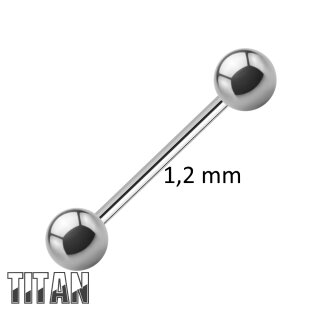 Piercing Stab - Titan - Silber - 1.2mm [02.] - 1.2 x 6 mm (Kugeln: 3mm)