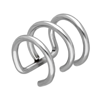 Ear Cuff - Silber - 3 Ringe [1.] - 1.2mm x 8mm
