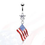 Bauchnabelpiercing - Flagge - USA