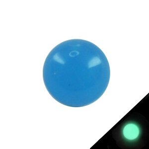 Piercing Kugel - Kunststoff - Glow in the dark - Blau