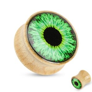 Holz Plug - Ahorn - Auge - Grün 12 mm
