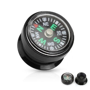 Ohr Plug - Schwarz - Kompass 16 mm