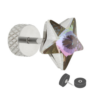 Fake Plug - Silber - Kristall - Stern - Crystal