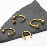 Piercing Hufeisen - Stahl - Gold