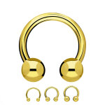 Piercing Hufeisen - Stahl - Gold
