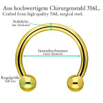 Piercing Hufeisen - Stahl - Gold