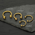 Piercing Hufeisen - Stahl - Gold