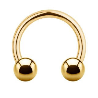 Piercing Hufeisen - Stahl - Gold [2.] - 1.2 x 10 x 3 mm