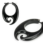 Horn Ohrringe - Schwarz - 01
