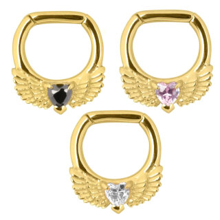 Septum Klicker - Gold - Flügel - Kristall