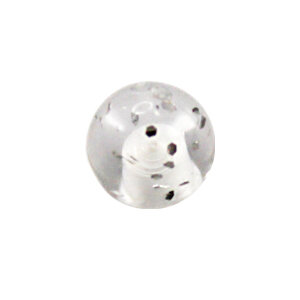 Piercing Kugel - Kunststoff - Glitter - Klar [01.] - 1.2 x 3 mm