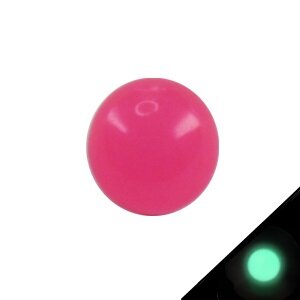 Piercing Kugel - Kunststoff - Glow in the dark - Pink [01.] - 1.2 x 3 mm