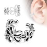 Ear Cuff - Silber - Blumen