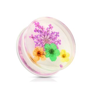 Silhouette Plug - Getrocknete Blumen - Pink 12 mm