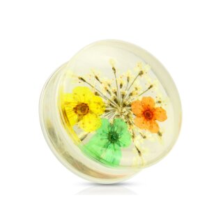 Silhouette Plug - Getrocknete Blumen - Weiß 14 mm