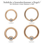 Piercing Klemmring - Rosegold - Kristall - Klar