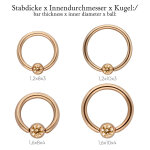 Piercing Klemmring - Rosegold - Kristall - Pfirsich