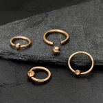 Piercing Klemmring - Rosegold - Kristall - Pfirsich