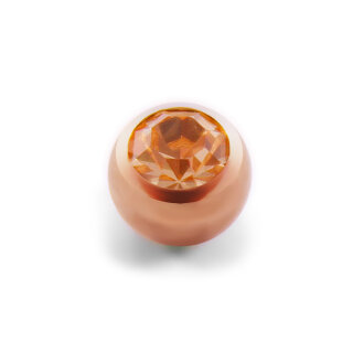 Piercing Kugel - Stahl - Rosegold - Kristall - Pfirisich [02.] - 1.2 x 3 mm