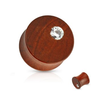 Holz Plug - Rotholz - Kristall 8 mm