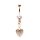 Piercing Banane - Rosegold - Herz - Kristalle