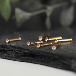 Nasenpiercing gerade - Rosegold - Kristall