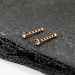 Nasenpiercing gerade - Rosegold - Kristall