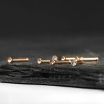 Nasenpiercing gerade - Rosegold - Kristall