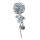 Kristall Plug - Silber - Blume - Anhänger 6 mm