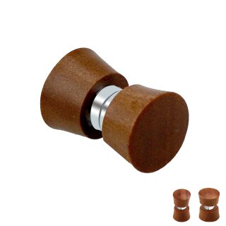Magnet Fake Plug - Holz - Braun [2.] - 10 mm