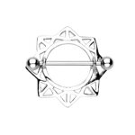 Brustpiercing - Stahl - Silber - Verzierter Stern