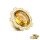 Ohr Plug - Gold - Ornament - Kristall - Bernstein 8 mm