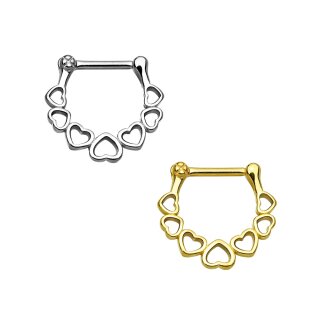 Septum Klicker - Stahl - Herzen