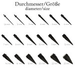 Ohr Dehnstab | Kunststoff | Schwarz | Ohrloch Expander