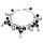 Armband - Silber - Perlen - Schwarz - Blumenperlen