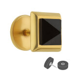 Piercing Fake Plug - Gold - Kristall - Schwarz